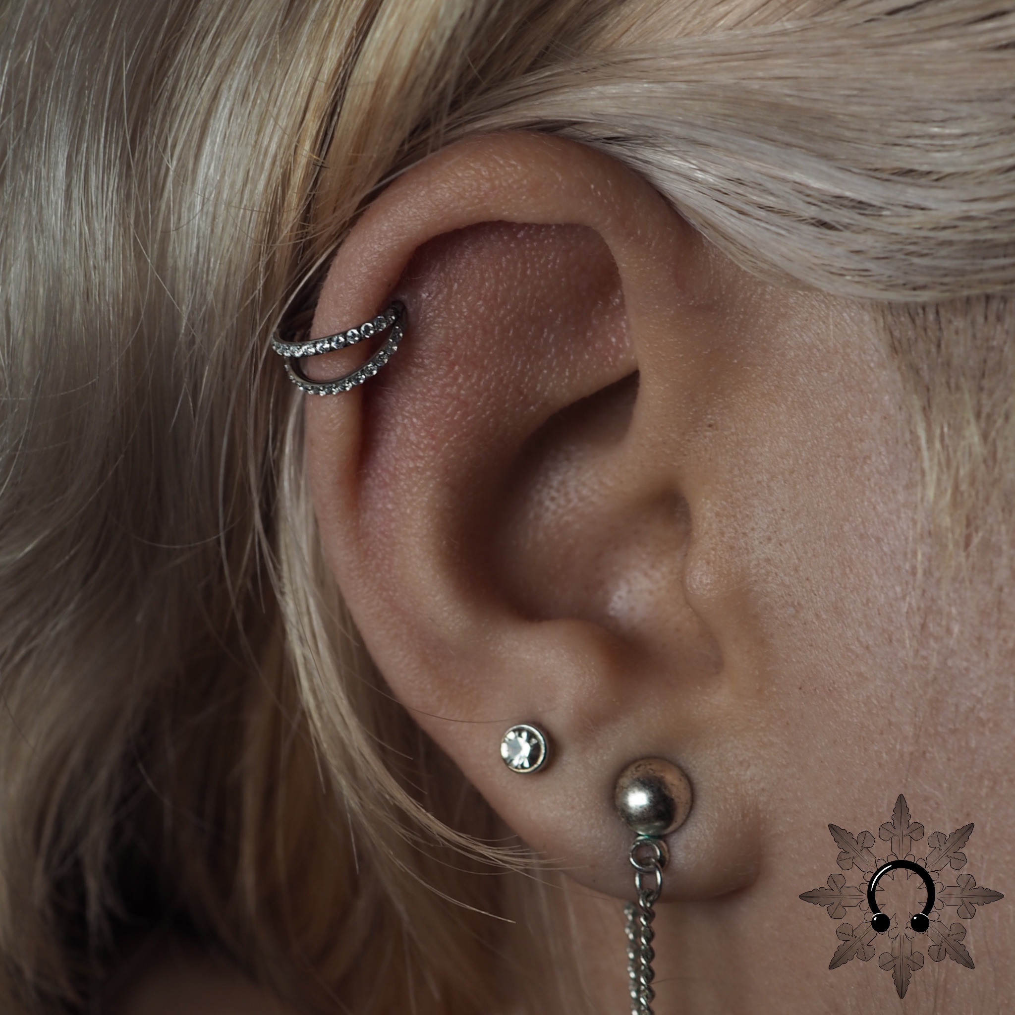 Argola Clicker Dupla de Zircônias