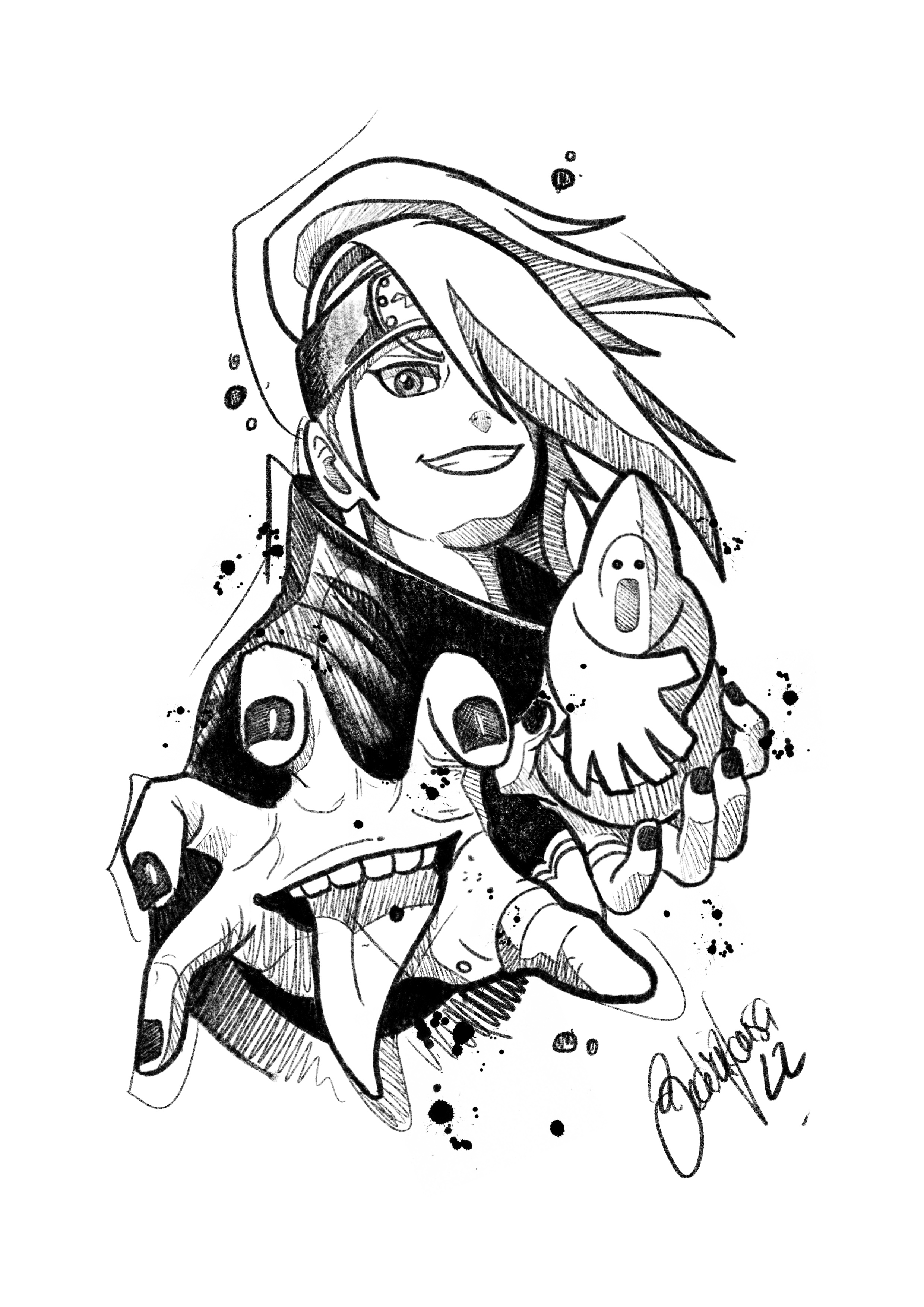 Deidara Naruto (preto/cores)